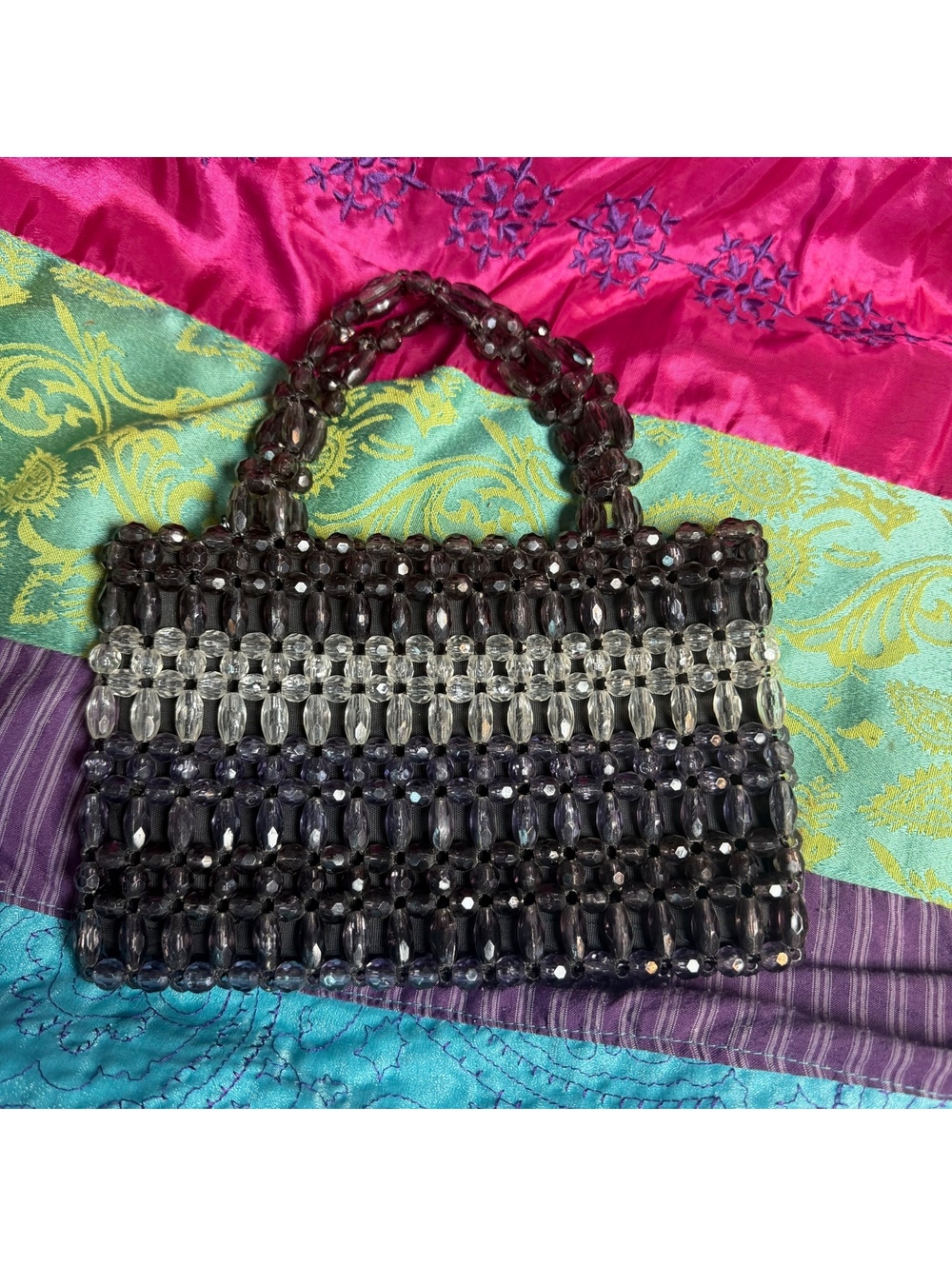 Vintage Handmade Beaded Mini Handbag